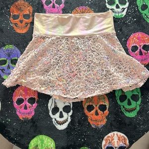 Pink sparkles iridescent festival/rave skirt